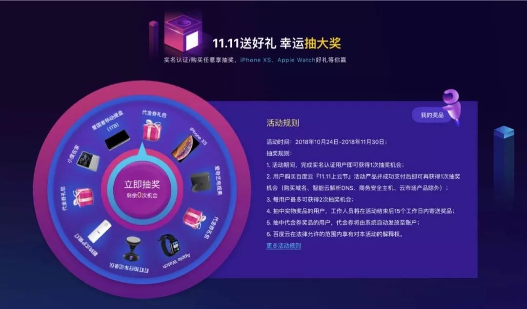 2018年百度云雙11購物節(jié)優(yōu)惠活動