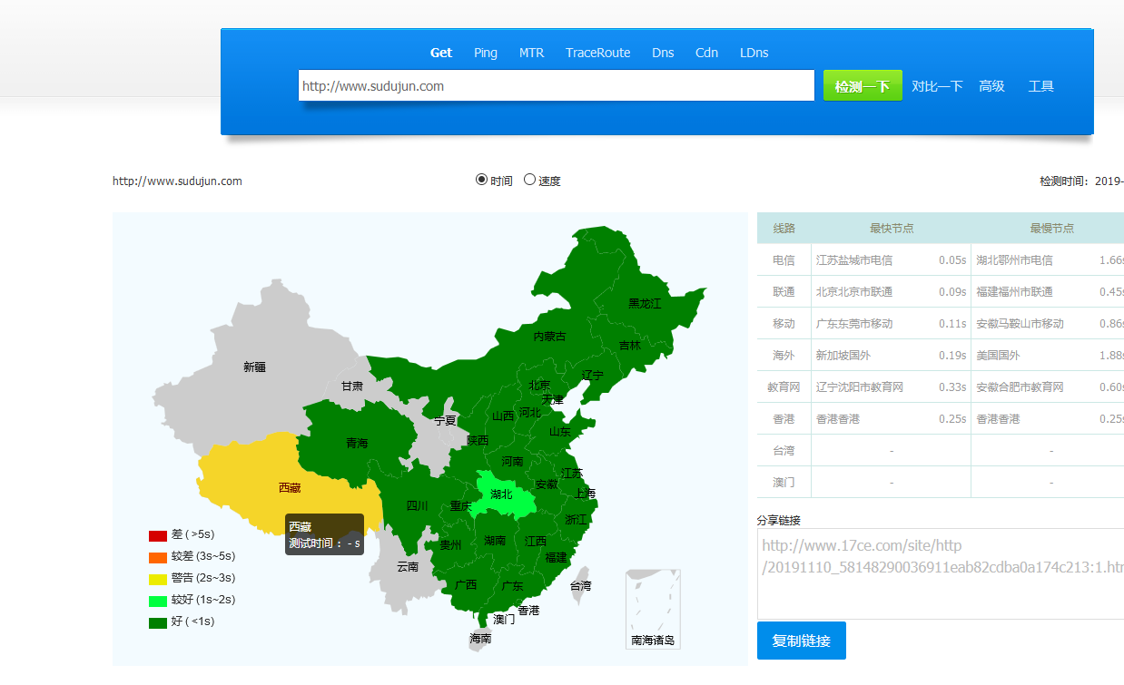 推薦一家很不錯(cuò)的網(wǎng)站測(cè)速網(wǎng)站