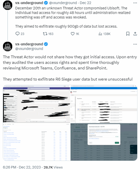 育碧被網絡攻擊 約 900GB 數據外泄